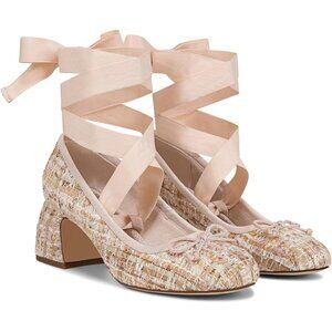 Circus by Sam Edelman Womens Vanilla Bean Fabric Block Heel Della Lace-up Pump